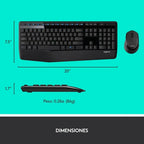 Kit Teclado Y Mouse Inalambrico Logitech Mk345 Color Del Mouse Negro Color Del Teclado Negro