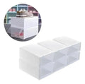 Pack 6 Cajas Organizadora De Zapatos Organizador Transparent Blanco Apilables