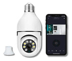 Camara Foco De Seguridad Panoramica Ip Wifi Vision Nocturna Blanco
