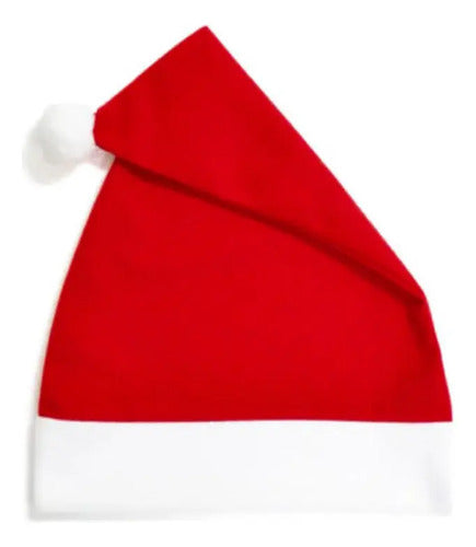 Pack 12 Gorros De Navidad Viejo Pascuero Gorro Liso Brillant Rojo