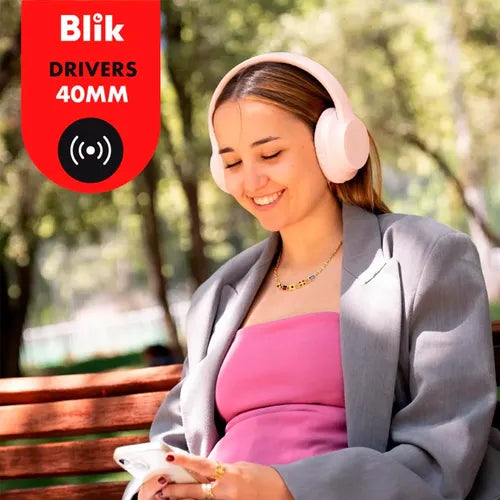 Audifono Inalambricos Blik Soul250 Bluetooth 5.4 Bateria 20h Rosa