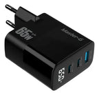 Cargador Master-g Carga Rapida 65w Multipuerto + Cable Usb-c Negro