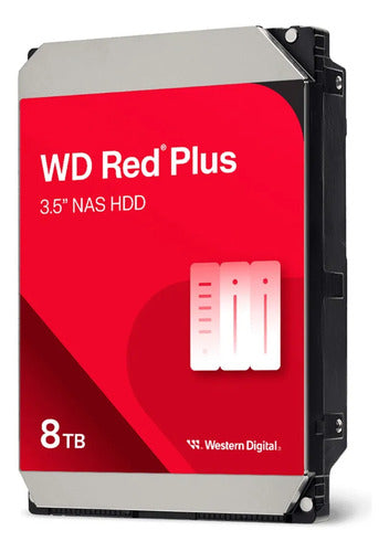 Disco Duro Interno Wd Red Plus 8tb 3.5in Nas/ Pc/ Dvr/ Nvr Rojo