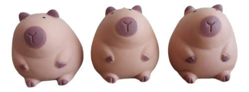 Pack De 3 Squishy Anti-estrés De Capybara De 9cm Marrón