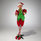 Muñeco Animatronic Elfo Duende Decoracion Fiestas Navideñas Rojo