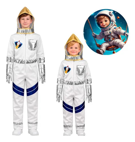 Disfraz Astronauta Infantil Dia Del Libro Niños Blanco