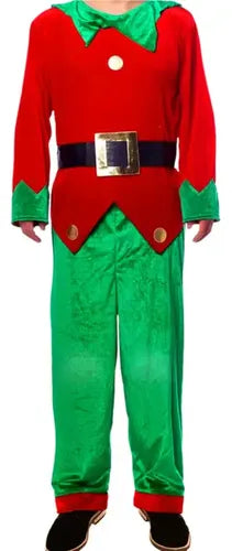 Traje Elfo Adulto Hombre Navideño Rojo/verde 180cm