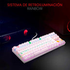 Teclado Gamer Redragon Kumara K552w Red Rainbow Tkl Ag Nkro Blanco Español Latinoamérica