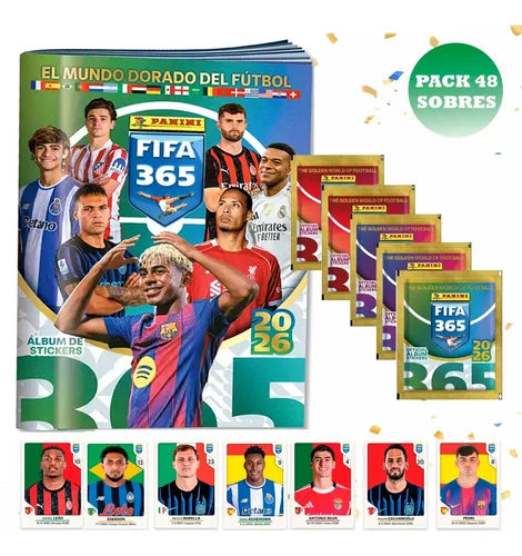 Pack Album + 48 Sobres Fifa 365 2026 Original Panini