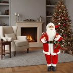 Muñeco Santa Con Dulces Animatronic Decoracion Navidad 115cm Rojo