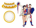 Sombrero Caporal Gorro Fiestas Patria Y Danzas Tradicionales Blanco Estandar Lisa