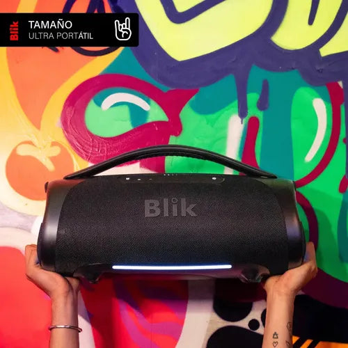 Parlante Bluetooth Portátil Blik Bass400 160w Ipx7 Color Negro
