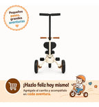 Triciclo Infantil 4en1 Asiento Manubrio Y Pedales Ajustables Marfil