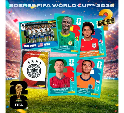 Pack 30 Sobre Fifa World Cup 2026 Original Panini 210 Lamina Fifia World Cup Pack 30