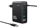 Cargador Master-g Carga Rapida 100w Multipuerto +cable Usb-c Negro