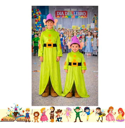 Disfraz Traje Enano Cuento Infantil Dia Del Libro Halloween Verde