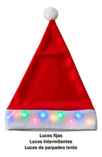 Gorro Luces Led Viejito Pascuero Santa Fiestas Navideñas Rojo