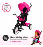 Triciclo Paseo Multifuncional Con Asiento 360º Amortiguador Rosado