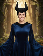Sombrero Cuernos Malefica Disfraz Cosplay Fiestas Halloween Negro Unica Tela