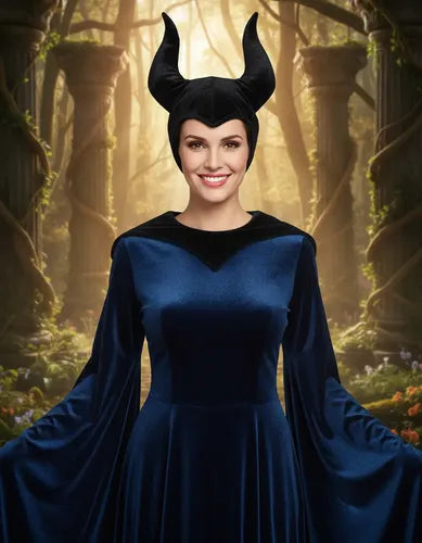 Sombrero Cuernos Malefica Disfraz Cosplay Fiestas Halloween Negro Unica Tela
