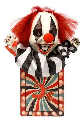 Payaso Satanico Saltarin Decoracion Terror Halloween 28 Cm