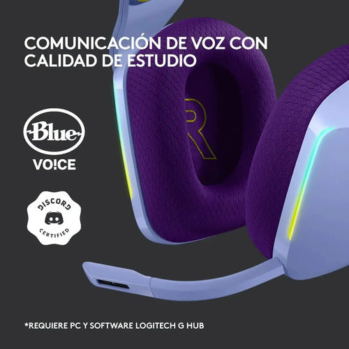 Audífono Gamer Logitech G733 Lightspeed Inalámbrico Con Micrófono Desmontable Lila
