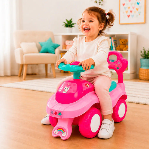 Correpasillo Andador Auto Maleta Bocina Respaldo 18-36 Meses Rosa