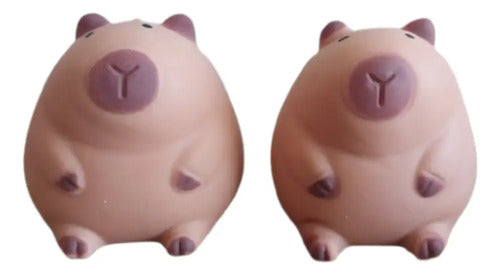 Pack De 2 Squishy Anti-estrés De Capybara De 9cm Marrón