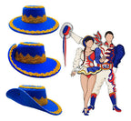 Sombrero Gorro Caporal Danzas Tradicionales Fiestas Patrias Azul Estándar Ajustable