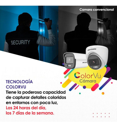 Camara De Seguridad Analoga Domo Hikvision Colorvu 2mp 2.8mm Blanco