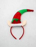 Pack 6 Cintillos Largo Elfo Duende Pascuero Fiesta Navideñas Rojo