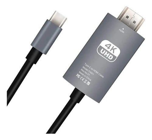 Cable Usb C A Hdmi 4k De 2 Metros Tipo C 3.1 Alta Velocidad