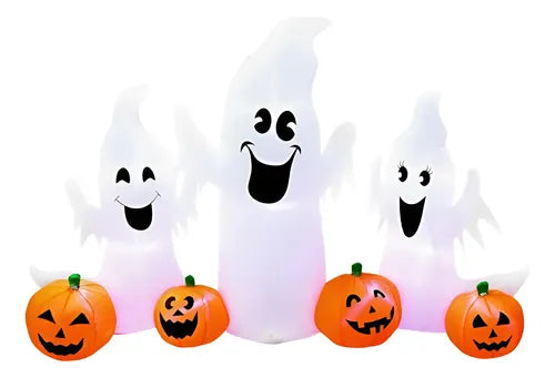 Deco Familia Fantasma Inflable Led 180cm Halloween Decoracin