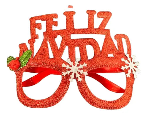 Pack 12 Lentes Anteojos Surtido Fiestas Celebracion Navideña Surtido Feliz Navidad