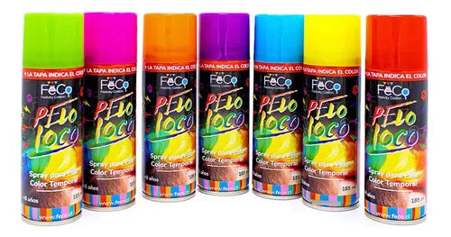 Pack 12 Spray Pintura Para Cabello Temporal Varios Colores Surtido
