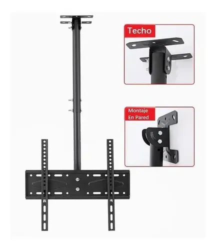 Soporte Tv Columna Para Techo Base Para Tv 26  A 60  Negro