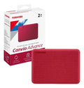 Disco Duro Externo Toshiba 2tb Canvio Advance 2.5in Usb 3.2 Rojo