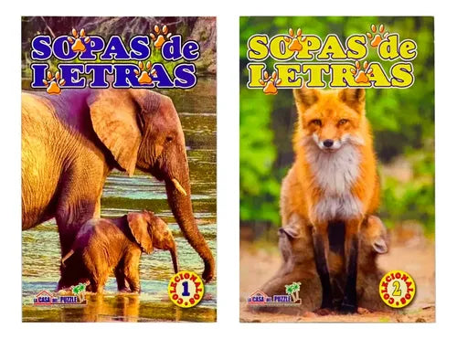 Sopas De Letras De Cartera 12 Libros Diseño Animales 160 Pag