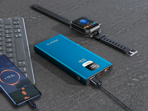 Cargador Portatil Bateria Power Bank Master-g 10000mah 22.5w Azul