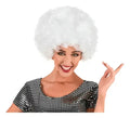 Peluca Afro Blanca De Payaso Feco Blanco