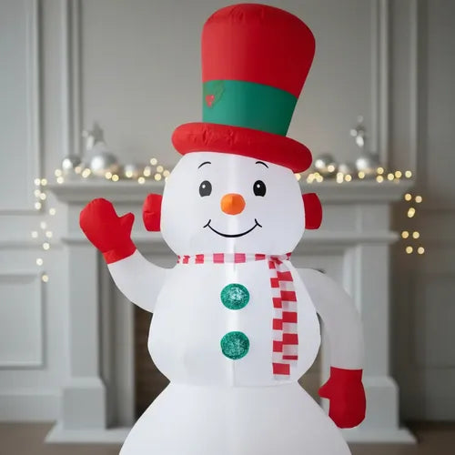 Muñeco Inflable Led Navidad 300cm Blanco