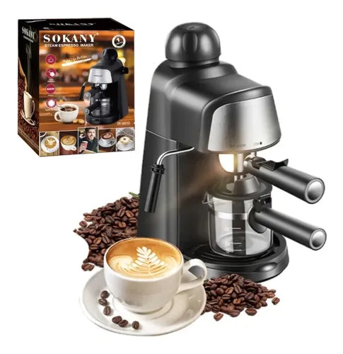 Cafetera Espresso A Vapor Sokany Sk-6810 Cafe Expreso Espuma Negro
