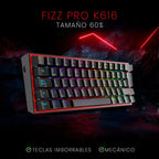 Teclado Mecánico Redragon Fizz Pro K616 Rgb Wireless Dual Color Del Teclado Negro Idioma Español Latinoamérica Español Latinoamericano