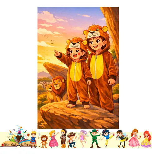 Trajes Disfraces Cuentos Infantiles Dia Del Libro Halloween Leon 3-4