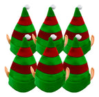 Pack 6 Sombreros Gorros Navidad Duende Elfo Orejas Navideño Verde