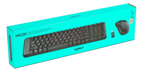 Kit Teclado Y Mouse Inalambrico Logitech Mk220 Usb Español Negro