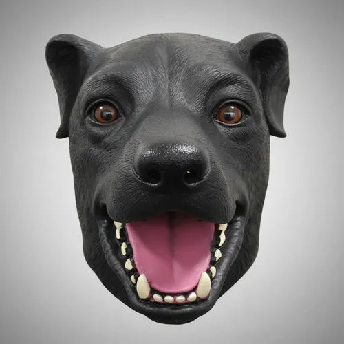 Mascara Disfraz Perro Halloween Cosplay Therian Negro Perro