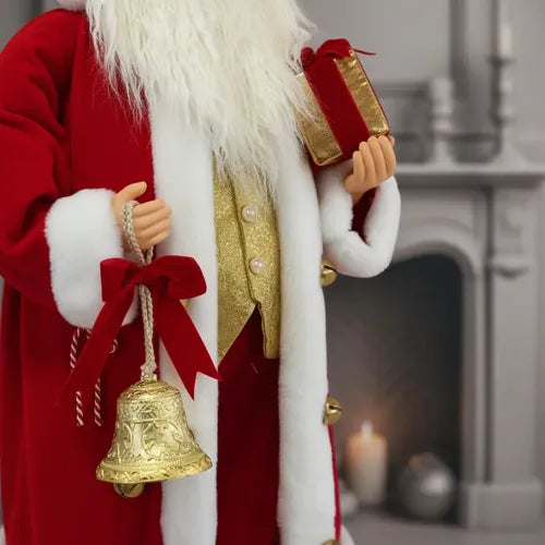 Muñeco Santa Con Campana Animatronic Dcoracion Navidad 115cm Rojo