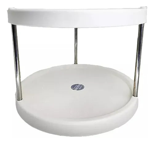 Estante Especiero Giratorio De 2 Niveles Cocina Blanco