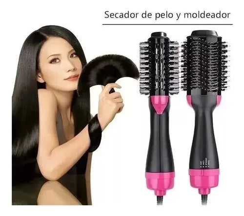 Cepillo Alisador Secador One Step Ion Modelo Nv-7211 Rosa